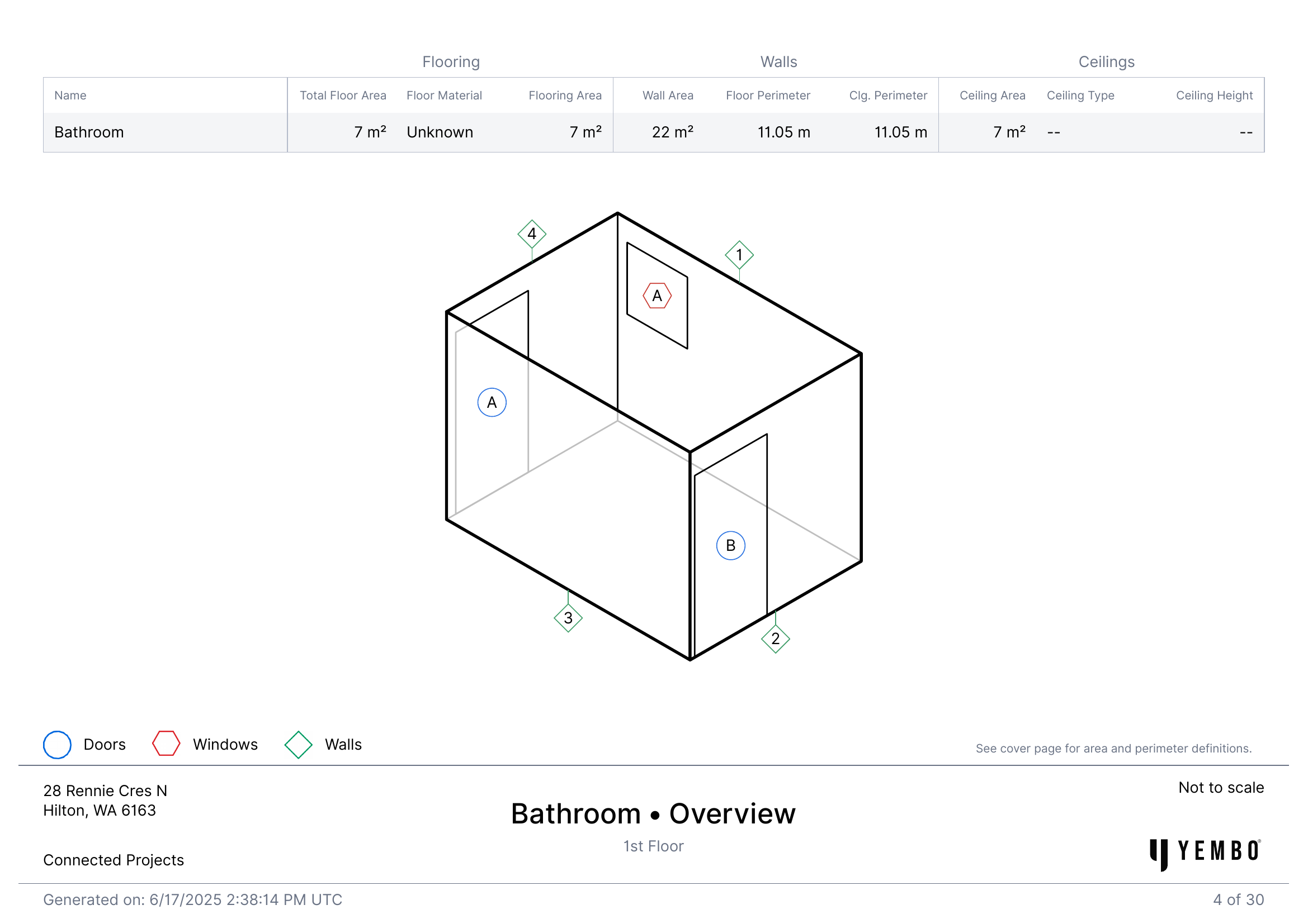 Bathroom 3D Overview from Yembo AI scan