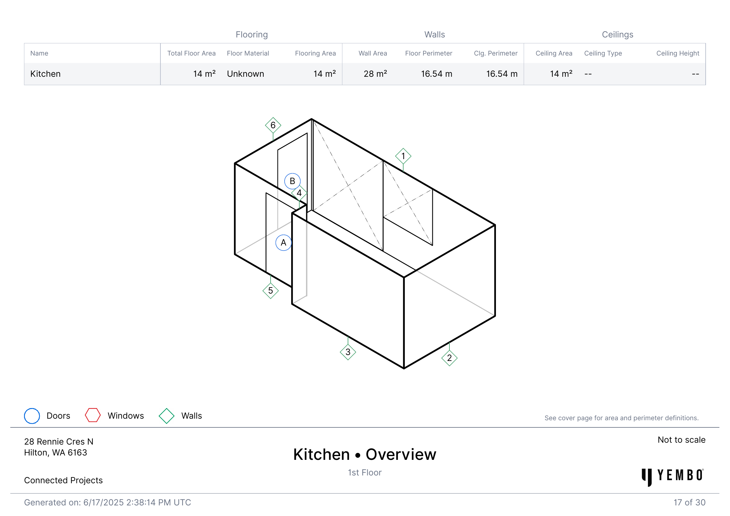 Kitchen 3D Overview from Yembo AI scan